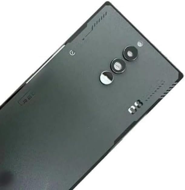 SHOWGOOD for ZTE Nubia Red Magic 8 Pro Battery Cover for RedMagic 8 Pro Rear Housing Case Cover with Lens Repalcemet (Black with Lens)