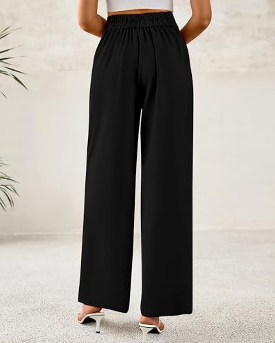 BTFBM Women Wide Leg Dress Pants 2025 High Waisted Button Pleated Business Casual Trousers Office Work Palazzo Pants3