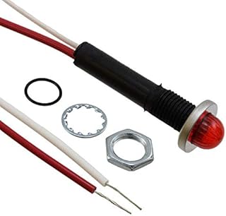 6091M1-12V - LED Panel Mount Indicator, Red, 9.65 mm