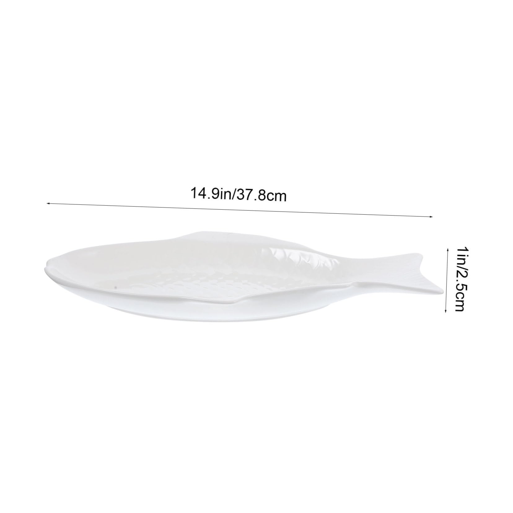 Cerámica Plato de Pescado y Ligero Blanco Diseño Elegante