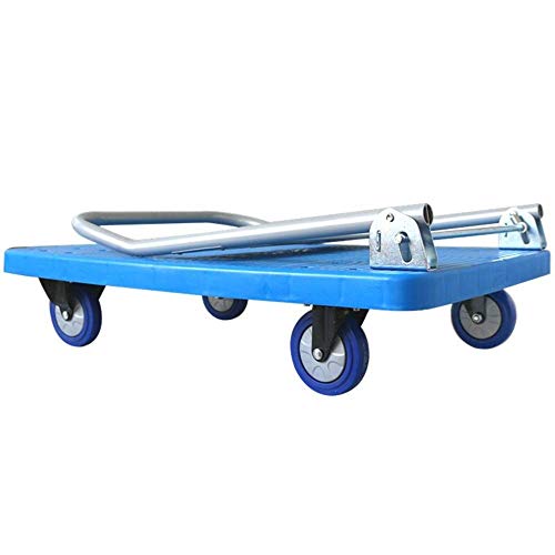 Carretilla Plegable con 4 Ruedas Plataforma 90X60CM Azul miniatura 2