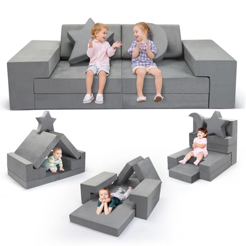 Sofá de juegos para niños, sofá modular para niños, mejora la esponja de alta densidad y aumenta el tamaño, creatividad, dormir, sofá infantil desmontable para niños para sala de juegos