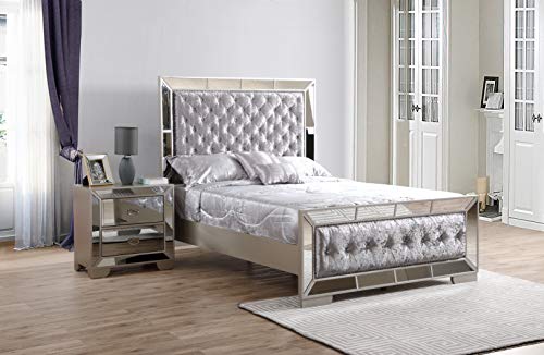 Glory-Furniture-Hollywood-Hills-Queen-Silver-Champagne-Bed-Room-Furniture-64-H-x-65-W-x-92-D Glory Furniture Hollywood Hills Queen Silver Champagne Bed Room Furniture 64 H x 65 W x 92 D