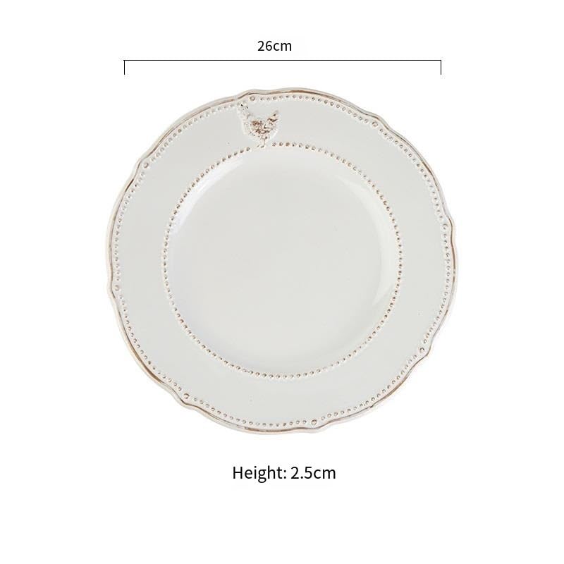 Talerze obiadowe Francuski Retro Ceramiczny Talerz Śniadaniowy Restauracja Talerz Makarony Salaterka Miska Ryżowa Duża Miska Zupy Talerze Sałatkowe (5 szt.)