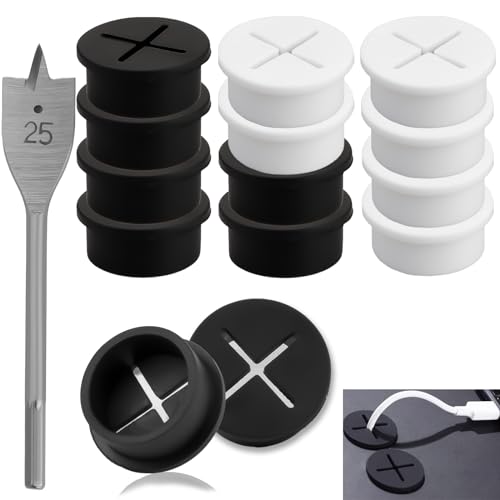 SWTYExt 12 Stück Kabeldurchlass 25mm Kabeldurchführung Schreibtisch Schwarz & Weiß Kabeldurchlass Schreibtisch Flexible Silikon Tisch Kabeldurchführung mit 1 Bohrer für Büro Schule Computer Zuhause SWTYExt 12 Stück Kabeldurchlass 25mm Kabeldurchführung Schreibtisch Schwarz & Weiß Kabeldurchlass Schreibtisch Flexible Silikon Tisch Kabeldurchführung mit 1 Bohrer für Büro Schule Computer Zuhause