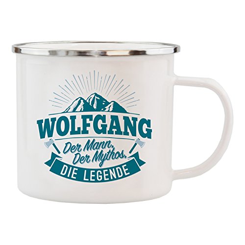 History & Heraldry Echter Kerl Emaille Becher, Wolfgang, Mehrfarbig