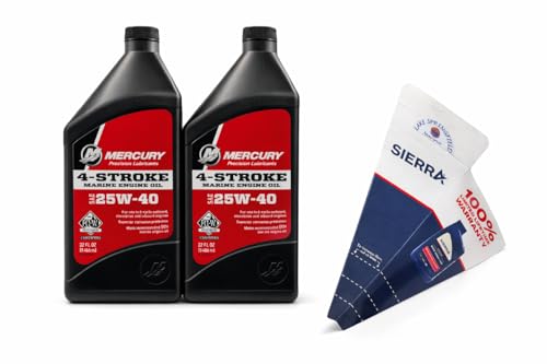 Aceite para motor 25W-40 Mercury Marine 2 qt con embudo miniatura 1