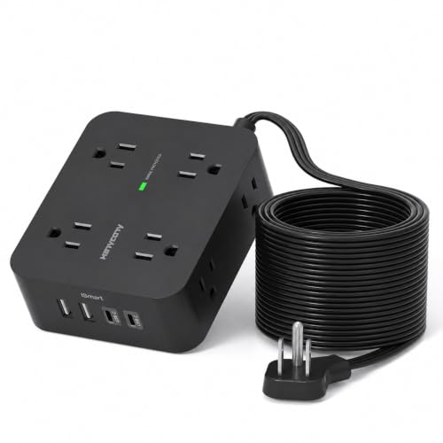 Image of 15 Ft Surge Protector Power Strip, Extension Cord with Multiple Outlets