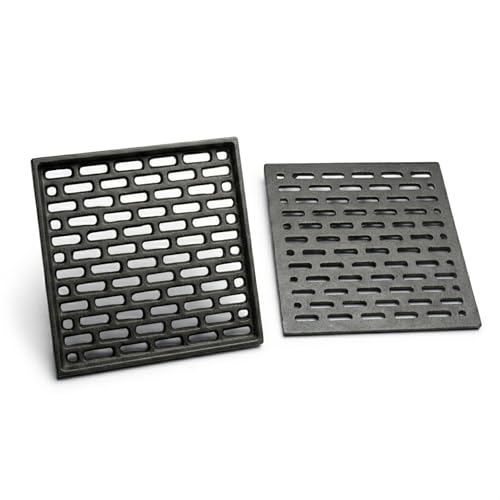 LUNA WAY CAST IRON - Grille en Fonte pour Cheminée et Poêle | Ventilation et Décendrage | Résistance Haute Température | Compatible Insert | Gris, 25x25...