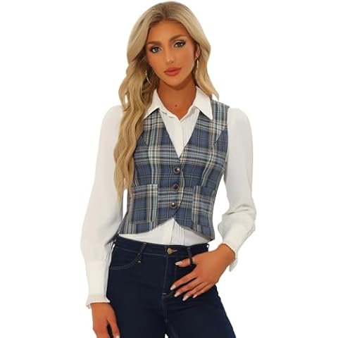 Gilet à Carreaux Allegra K Cover