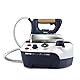 Girmi SS65 Stirbella Bügelsystem, Dampfbügeleisen, 2200 W, 3,5 Bar, 30-60 g/min, Manometer, Sicherheitsverschluss, Wassertankkapazität 1 Liter, Einstellknopf, Weiß/Blau