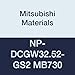 Mitsubishi Materials NP-DCGW32.52-GS2 MB730 Uncoated CBN DC Type Petit Tip Turning Insert with Hole, Rhombic 55?, Grade MB730, GS Honing/No Wiper, 2 Tip, 0.375" IC, 0.156" T, 0.031" Corner Radius