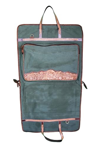 Western Canvas Antique Floral Tooled Travel Carry Garment Storage Bag 32SK04