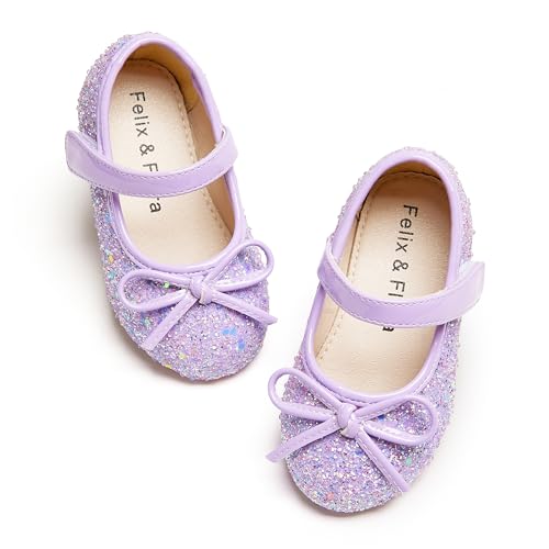 Image of Felix & Flora Toddler Flower Girl Dress Shoes - Girl Ballet Flats Party School Shoes Wedding