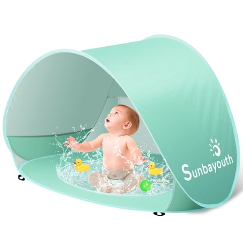 Image of Sunba Youth Baby Beach Tent, Baby Pool Tent, UV Protection Infant Sun Shelters Beach Shade Tent, Pop Up Baby Tent for Beach