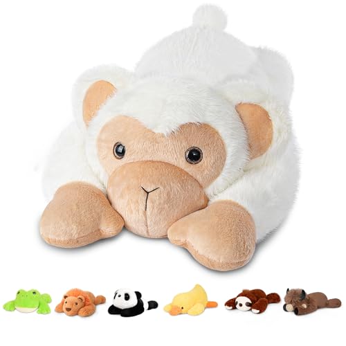 Image of Niuniu Daddy 3.3 lbs 20 inch Weighted Monkey Stuffed Animals for Kids & Adults, Soft Sensory Comfort Plush Toy for Sleeping, Cute Lying Lap Pad Pillow for Huggable Gift