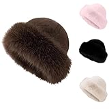 Battnot Mütze Damen Fellmütze Pelzmütze Damen Weihnachtsmütze plüschmütze Warm Weich...