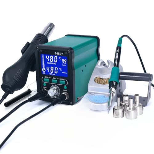 995D+SMD Soldering Station With Pluggable Hot Air Gun Soldering i...