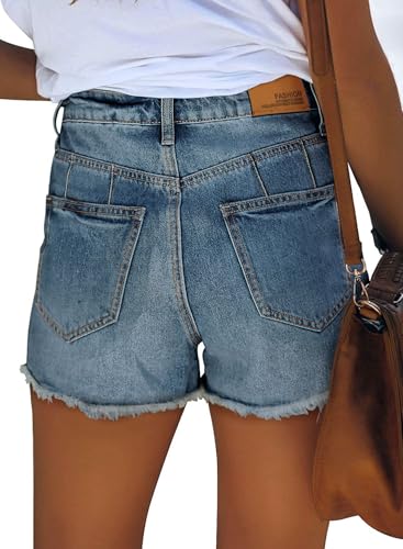 Image of CHICZONE Womens Mid-High Waisted Stretchy Denim Jean Shorts
