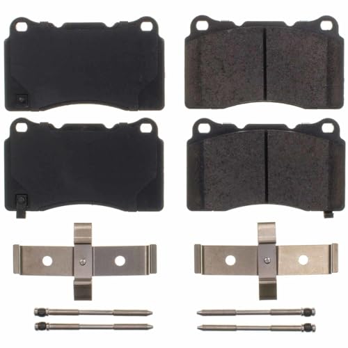 Image of PowerStop Front Brake Pads For Hyundai Genesis Coupe 2010-16 - Ceramic Brake Pads With Installation Hardware, 17-1743