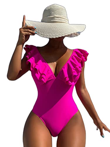 【THE MOZZ】Taena Frill One Piece Women's Solstice Off The Shoulder Ruffle One Piece Swimsuit