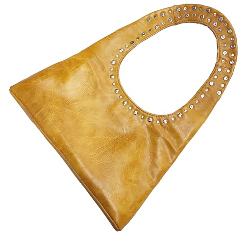 Image of Molodo PU Leather Hobo Bag for Women Vintage Studded Tote Bag Handbag Trendy Shoulder Bag Punk Streetwear Handbag Purse