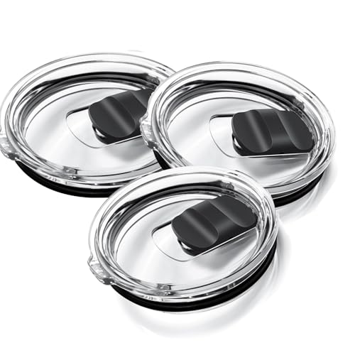 3Pcs 30oz Yeti Tumbler Lids, Magnetic Slider Replacement Lid for Yeti Tumbler Lids, for 30 oz Tumbler, 14 oz Mug 35oz Straw Mug, Spill Proof Coffee Cup Cover Lids, BPA Free