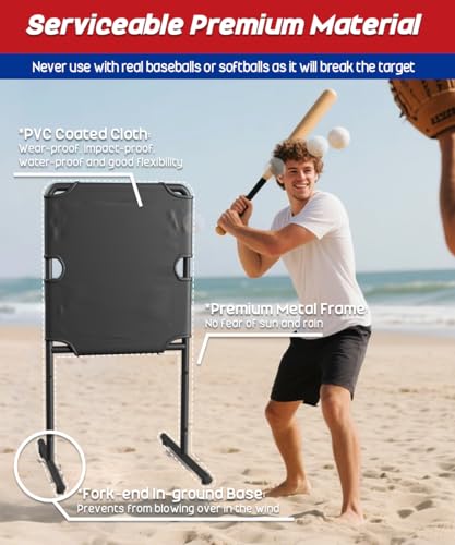Image of Garbuildman Baseball Strike Zone Target for Plastic Balls, Portable Metal Frame Pitching & Hitting Training Tool for Outdoor
