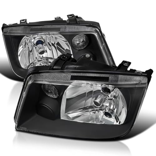 SPEC-D TUNING Black Headlights w/o Built-in Fog Lights Compatible with 1999-2005 Volkswagen Jetta Bora Mk4 1999-2005 L+R Pair Head Light Lamp Assembly