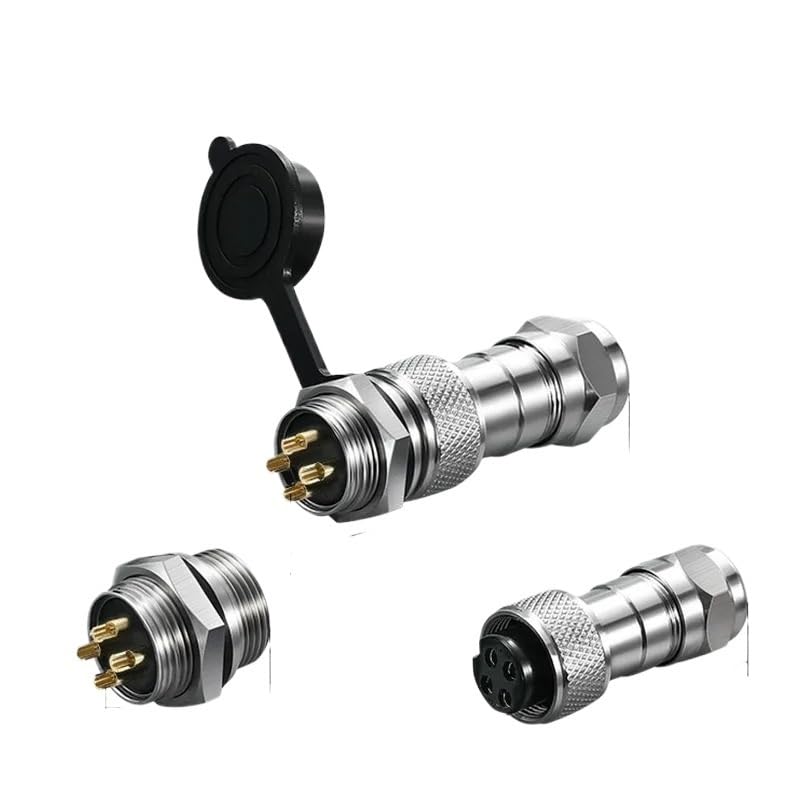 Conector aviación GX16 chapado en oro 9 pines resistente al agua miniatura 3