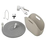 アイリスオーヤマ 伸縮ホース 最大15m 便利な収納ケース付 軽量コンパクト 多機能ノズル グレー SHP-15 ホースリール