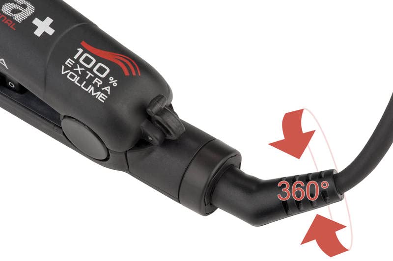Valera-Volumissima-64701-Plancha-Profesional-para-Ondular-Rizador-Ceramico-Tenso-Voluminizador-Calentamiento-Rapido-Control-Electronico-de-Temperatura-Cable-de-3-m-Negro-Rojo