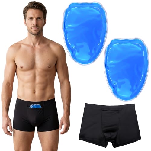 DINGCAIDC Vasectomy Underwear for Men - Post Surgery Recovery Briefs with 2 Reusable Ice Packs - Scrotal Support (3XL)