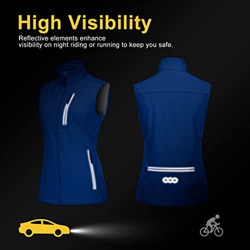 33,000ft Damen Leichte Laufweste Outdoor Softshell Weste Frau Ärmellose Jacke Winddichte Wasserdichte Atmungsaktive Vest Gilet für Laufen Golf Wandern Hellblau M