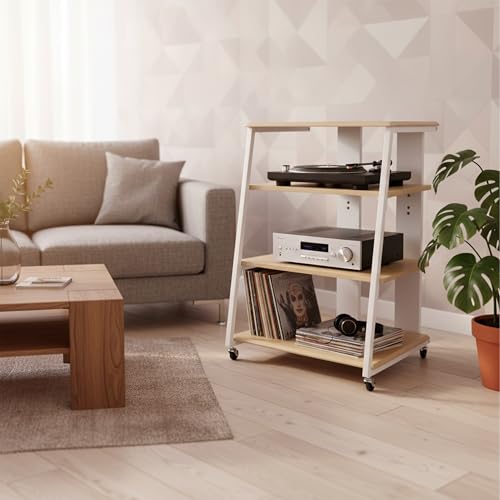 Mesa para tocadiscos que soluciona la falta de espacio para equipos de música 3