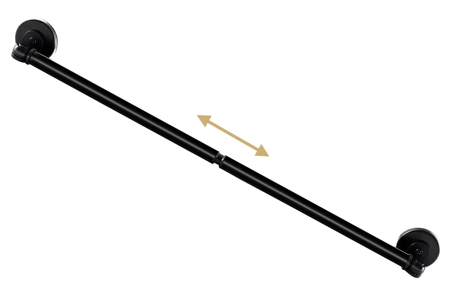 H.VERSAILTEX 1 PACK Magnetic Curtain Rods for Metal Doors 16" to 28", 1/2 Inch Diameter Adjustable French Door Curtain Rod for Classroom Whiteboard Magnetic Cafe Rod Towel Bar Holder, Black