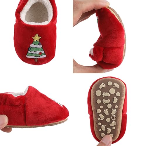 sfdgfhyf Indoor Shoes for Toddler Infant Christmas Booties Soft Baby Santa Winter Warm Fleece Slippers Snow Boots Crib2