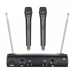 Karaoke Microfoon, Draadloze Microfoon Systeem Professionele Dynamische Karaoke Microfoon 2 Kanaalontvanger Draadloze…