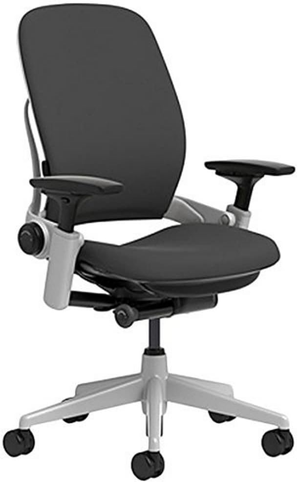 Steelcase Leap Office Chair with Upholstered Hard Casters - Licorice Fabric