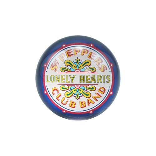 Image of Half Moon Bay | The Beatles | Sgt. Pepper’s Lonely Hearts Club Band | Glass Office Desk Paperweight | Official Merchandise | Record Nook & Songwriting Studio Accessory | Father’s Day 2026 Gift for Dad