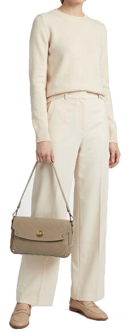 A1 FASHION GOODS Marley - Borsa a tracolla in pelle, da donna, con patta e tracolla regolabile, chiusura a torsione e tasche multiple