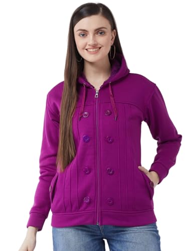 Image of Pivl Casual Solid Full Sleeves Stylish Women Fleece Jacket with Zipper Hoodie II Hooded Neck II Winter Wear
