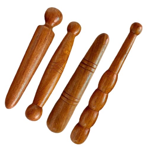 Lalafina 0Y7ZIS5247DN20N18JU7WHS5 4Pcs Manual Acupressure Massage Pen Wooden Massage Stick Facial Reflexology Tools Traditional Thai Massage Stick For Full Body Foot Hand Face thumb #8