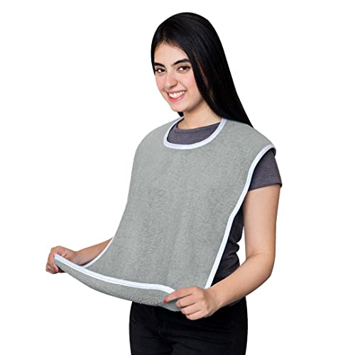 Image of Avalon Towels Adult Bibs Aprons - Clothing Protector Bibs for Adult - Terry Cloth Adult Bib Super Absorbent and Washable bib