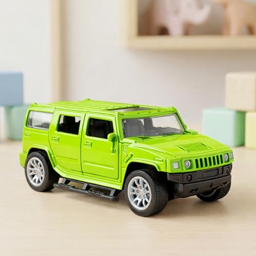 Image of Toyshine 1:32 Scale Die Cast Racing H2 Model Vehicle Toy Car with Pull Back Function Along with Opening Door Feature for Kids Boy Girl 3+, Green