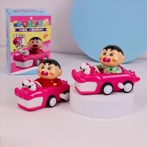 Image of Shinchan Cartoon Toy Car for Kids, Multicolor | Cute Wind-Up Racing Car, Moving Wheels, Mini Vehicle Toy, Birthday Gift