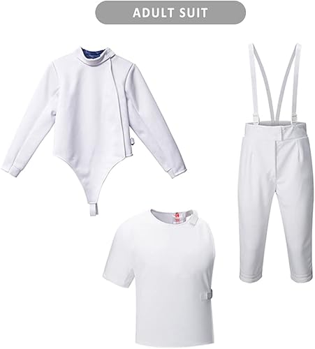 Miniatura 6 de ThreeWOT Traje de uniforme de esgrima, clásico para mujer, juego de chaleco de chaqueta para mujer, para sable de espada (mano derecha)