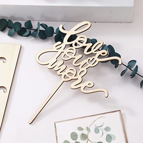 Love You More Cake Topper - Wedding Cake Topper Decoration, Wood Cake Toppers Love You More Sign, Smash Cake Topper, Wedding Cake For Photo Booth Props, Cake Decorating Supplies, First Anniversary #TOP6
