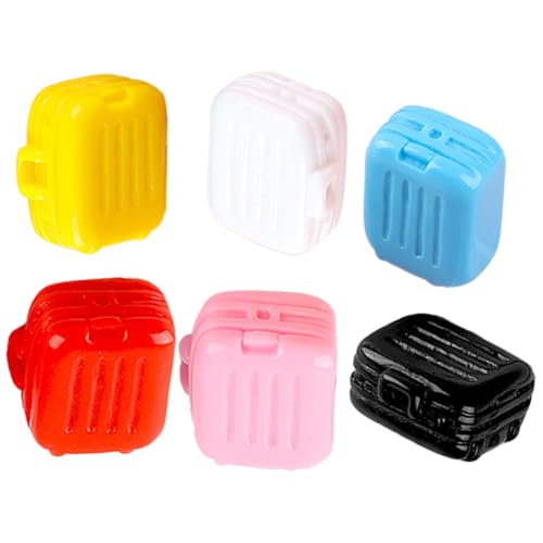 6Pcs Mini Suitcase Party Favor Box Realistic Small Doll Luggage