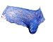 SISSY pouch panties size 40"-42" silky lace bikini girly lingerie briefs male underwear sexy for men---(blue, XL)